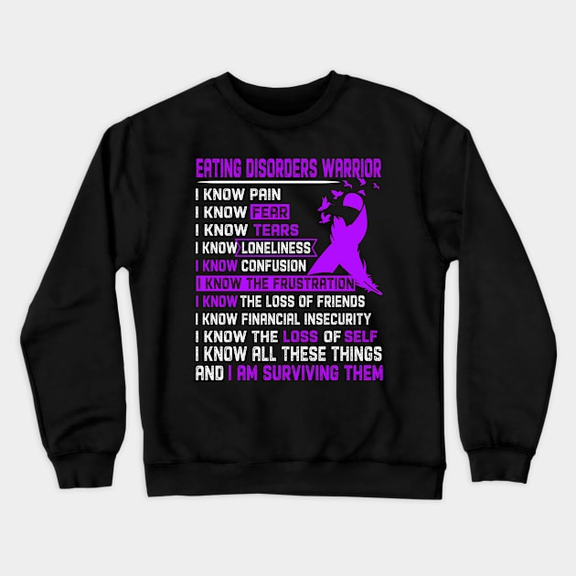 Eating disorders Awareness Support Eating disorders Warrior Gifts Crewneck Sweatshirt by ThePassion99